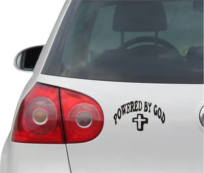Produktbild von Aufkleber / Autoaufkleber - JDM - Die cut - Christian Powerot By God Decal Laptop Fenster Sticker - schwarz - 149mmx86mm