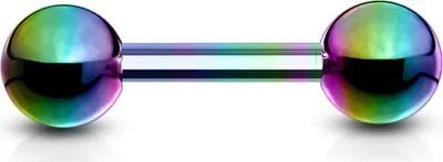 Produktbild von viva-adorno 1,2x6x4mm Universal Barbell Piercing Stab Ohrpiercing Traguspiercing Helixpiercing Stecker Hantel Edelstahl beschichtet Z310, regenbogen