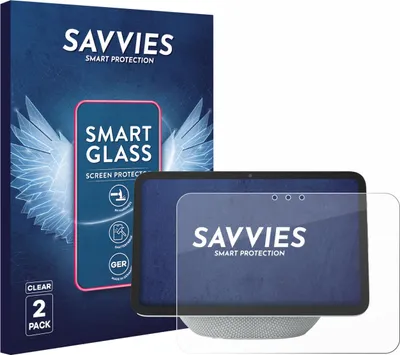 Produktbild von 2x Savvies Schutzglas Folie für Amazon Echo Show 8 2025 (4. Gen.) 9H Panzer Schutzfolie Glas Displayschutz klar transparent