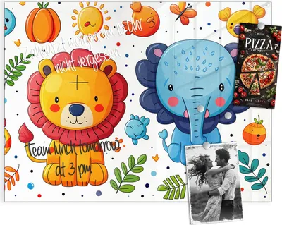 Produktbild von Magnettafel 120x90cm Pinnwand Whiteboard beschreibbar - Tierisches Design