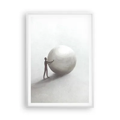 Produktbild von Gerahmtes Poster - Weißer Rahmen - Sisyphus Arbeit Symbol - 70x100 cm - Wand Bild - Wanddeko - Wandbilder - Kunstposter - Wandposter - Bilderrahmen - Bilder - Kunstdruck - P2WPA70x100-4752