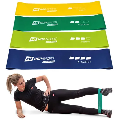 Produktbild von Hop-Sport Fitnessbänder  Widerstandsbänder 500x50mm 4er Set Gymnastikband, Trainingsband für Muskelaufbau Pilates Yoga