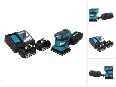 Zdjęcie produktu dla Makita DBO 480 RG akumulatorowa szlifierka oscylacyjna 18 V 112 x 102 mm + 2x akumulator 6,0 Ah + ładowarka