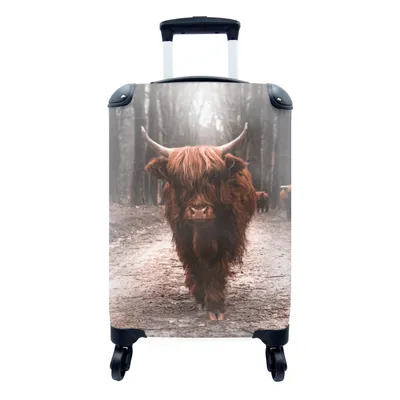 Produktbild von MuchoWow® Koffer Handgepäck Trolley Rollkoffer Kleine Reisekoffer mit 4 Rollen - Schottischer Highlander - Tier - Nahaufnahme - Cabin Size < 55x40x23 cm & 55x40x20 cm - Fotokoffer - Kabinenkoffer - Boardgepäck - Reise-Box - Reisekoffer - Reisegepäck - Koffer mit Bild - Trolley für Kinder