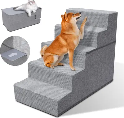 Productafbeelding van Honden trap met 5 treden, geschikt voor kleine honden - Antislip, waterdicht en wasbaar