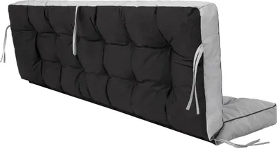 Produktbild von HobbyGarden Schaukelauflage Pola 180 cm – große Auflage für Schaukel & Bank, 8–10 cm dick, pflegeleicht, inkl. 2 Kissen
