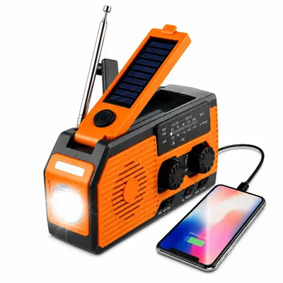 Produktbild von Tekoo Notfallradio mit Solar & Powerbank, Kurbelradio AM/FM/SW, KI-generiertes Bild