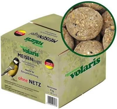 Produktbild von Eggersmann volaris 100 Stück Meisenknödel MEISENkugel ohne Netz 18 kg | Körnerkugel für Wildvögel | Nährstoffreiches Ganzahresfutter