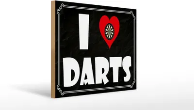 Produktbild von Holzschild  i Love Dart, 40x30  cm, Holzschilder Spruch Sport Hobby