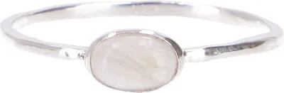 Produktbild von Stapelring, Silberring, Boho Style Ring Modell 1 - Mondstein, Silber-Farben, SterlingSilber, Ringgröße: 60, 0,7*1 cm