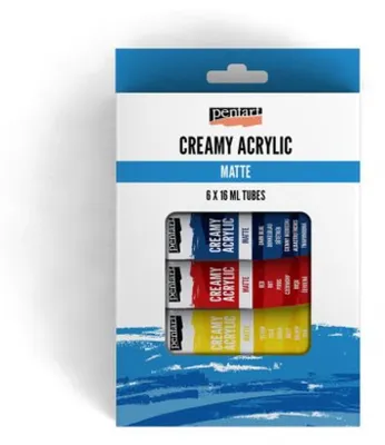 Produktbild von PENTART Acrylfarben-Set in Cremefarben, 6 x 16 ml