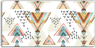 Produktbild von Coloray Canvas 100x50  Wandbild Leinwand Bilder Ethnisch Aquarell Dreiecke abstrakte