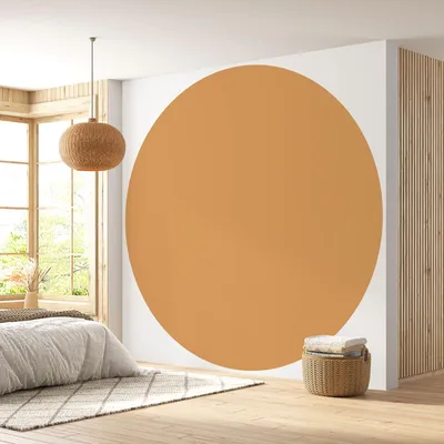Produktbild von Runde Tapete / Kreis - Lumaléa - Hellcamel - Trendfarbe - Premium-Papier 185 g, abwaschbar - Durchmesser 90 cm