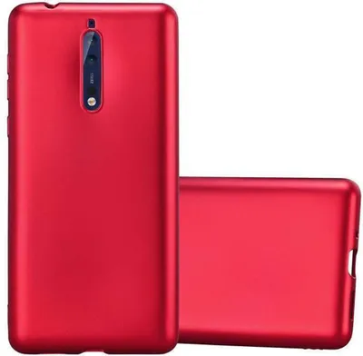 Produktbild von Cadorabo Schutzhülle für Nokia 8 2017 Hülle in Rot Handyhülle TPU Silikon Etui Cover Case
