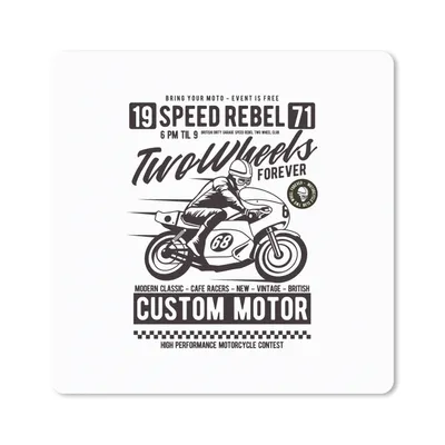 Produktbild von MuchoWow® Mauspad Mousepad Motorrad - Helm - Retro 20x20 cm - Mousepads - Maus Mat - Pad - Mausunterlage - Desk Mat - Bureauartikeln