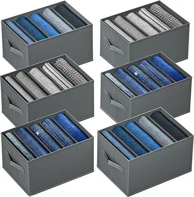 Produktbild von Famanu Kastenorganizer Set von 6 - Faltbare und platzsparende Lade-Organizer für Kleidung