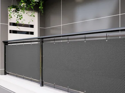 Produktbild von Dynamic24, Sichtschutzmatte, Polyrattan PVC, grau meliert, 300x90cm, Windschutz, wetterfest, leicht zu reinigen, wartungsfrei, einfach zu kürzen, für Balkon & Zaun, OHNE Ösen