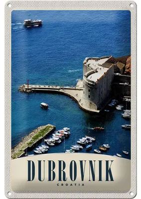 Produktbild von Blechschild Reise 20x30cm Dubrovnik Kroatien Meer Turm