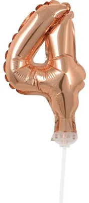 Produktbild von Kuchendeko Mini Folienballon roségold Zahl 4