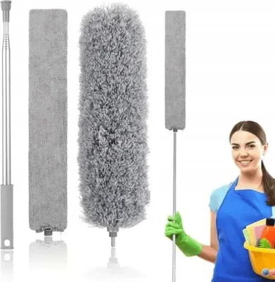 Obrázok produktu pre Prachová metla - Teleskopická prachová metla - 280 cm - dlhá - s 2 nástavcami