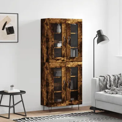 Obrázok produktu pre vidaXL Highboard smoke oak 69,5x34x180 cm odvodený výrobok z dreva