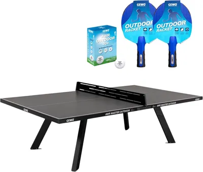 Produktbild von GEWO AWR Master Outdoor Tischtennisplatte grau - wetterfest, 10mm Melaminharz, Metallnetz