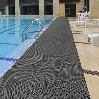 Rutschfeste Drainage-Bodenmatte 0,9x3 m grau PVC
