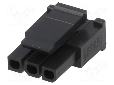 Image de 2 connecteurs femelles 3,0 mm, pour câble de 3 mm, broche : 3, référence 43645-0300, connecteur à verrouillage