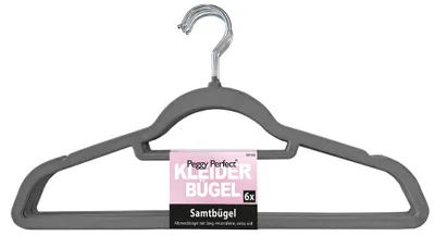 Produktbild von Peggy Perfect Kleiderbügel "Samtbügel" mit Steg 6er Pack