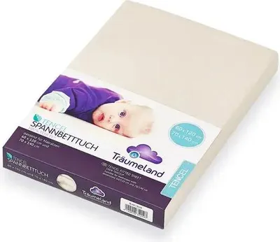 Zdjęcie produktu dla Träumeland GmbH Träumeland Prześcieradło z gumką Lyocell beżowe 60 x 120 cm + 70 x 140 cm Inne
