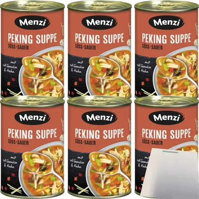 Produktbild von Menzi Peking Suppe 6er Pack (6x400ml Dose) + usy Block
