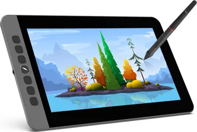 Obrázek produktu pro LCD monitor grafického kreslicího tabletu 11,6" displej s rozlišením 1920 x 1080 bodů 8192 úrovní přítlaku Podpora pasivní technologie Windows MacOS Kreslicí tablet s nízkou spotřebou energie a bezbateriovým perem napájený přes USB