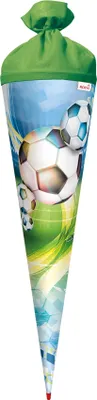 Produktbild von ROTH Schultüte groß Fußball 70 cm rund Rot(h)-Spitze Filzverschluss Zuckertüte Schulanfang