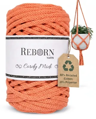 Produktbild von Makramee Garn 4mm Cordy Midi, 250g Baumwollkordel, weich & reißfest 148 Neon Coral