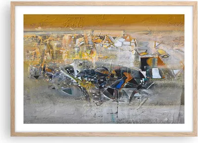Produktbild von Gerahmtes Poster - Rahmen in heller Eiche - Abstraktion modern - 70x50 cm - Wand Bild - Wanddeko - Wandbilder - Wandposter - Bilderrahmen - Bilder - Kunstdruck - Wandbild - P2NAA70x50-4001