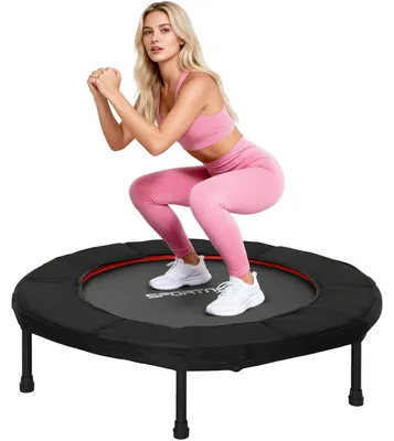 Produktbild von Fitness-Trampolin ?102 cm, faltbar, mit rutschfestem Stahlrahmen, 100 kg Belastbarkeit, rot