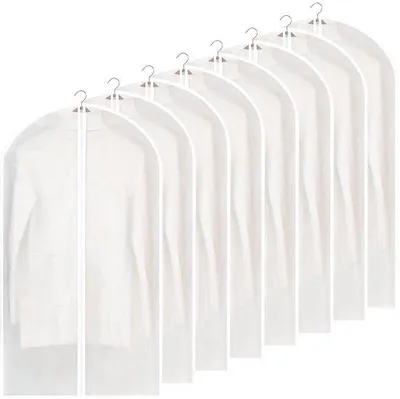 Obrázek produktu pro Obal na šaty, balení po 8 kusech, 60 x 100 cm, průhledný, černý