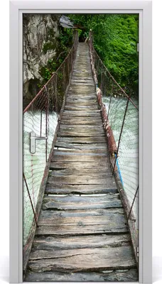 Produktbild von Tulup Türaufkleber 95x205 cm Dekorative Aufkleber Selbstklebend Wasserdichte Tapete Abnehmbar Schlafzimmer Wohnzimmer Wohnkultur - Hängebrücke