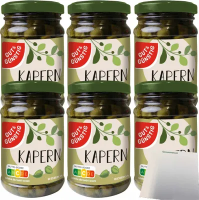 Produktbild von Gut & Günstig Kapern Capucines 6er Pack (6x90g Glas) + usy Block