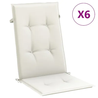Produktbild von vidaXL Hochlehner-Auflagen 6 Stk. Melange Creme 120x50x4 cm Stoff