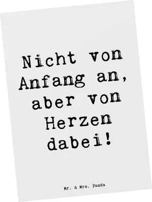 Produktbild von Mr. & Mrs. Panda Postkarte Spruch Adoptivkind von Herzen - Weiß - Geschenk, Ansichtskarte, bildkarte, Familienmitglieder, Dankeschön, Postkarten, Familienbande, Grußkarte