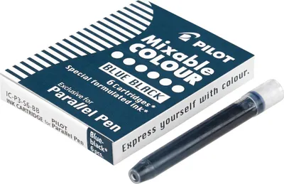 Produktbild von PILOT Parallel Pen Tintenpatronen 6er Set – für Kalligraphie, Farbe Blauschwarz