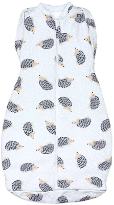 Produktbild von TupTam Baby Pucksack e Materialien Swaddle Bag Wattiert Babyschlafsack 2.5 TOG unisex, Farbe: Wattiert 2.5 TOG / Igel Grau, Größe: 0-3 Monate