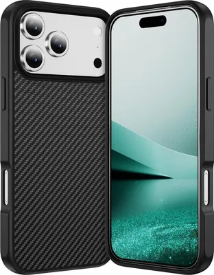 Produktbild von Für Apple iPhone 17 Pro MagSafe Carbon Design Skin Feel TPU / PC Hülle Schwarz