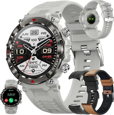 Produktbild von Smartwatch Herren mit Telefonfunktion, 1.39" mit Schrittzähler Herzfrequenz SpO2, Schlafmonitor, 123 Sportmodi Uhr, 5ATM Wasserdichter Android IOS