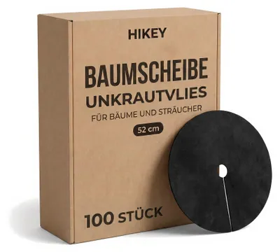 Productafbeelding van Onkruiddoek rond 42 cm – 60 stuks, boomschijf van zwart vliesdoek tegen onkruid, water- en luchtdoorlatend