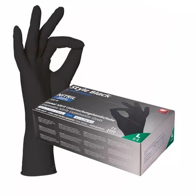 Produktbild von Nitrilhandschuhe, schwarz, Größe XS, puderfrei, Style Black by Med-Comfort