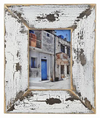 Immagine prodotto di Cornice portafoto 30x40 cm in legno vecchio riciclato bianco/nero Dirty/Snow fascia 7 cm
