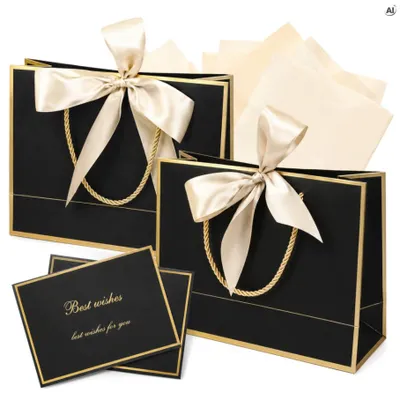 Geschenktüten aus Papier 2 Stück, dekorative Geschenktaschen für Geschenke und kleine Präsente
