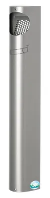Produktbild von Praktischer Wandascher mit Abstreifblech | Wandmontage | 3,5 Liter, HxBxT 55x7,4x11cm | Verzinkter Stahl | Silber